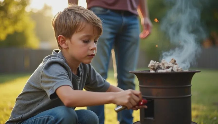 Teaching a 7-Year-Old to Light Charcoal: A Study in Patience