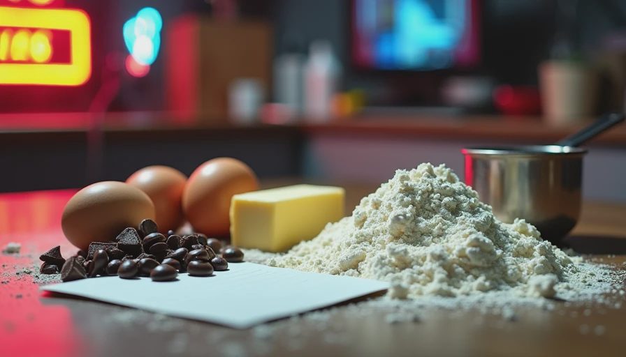 Visual context for recipe for chocolate chip cake